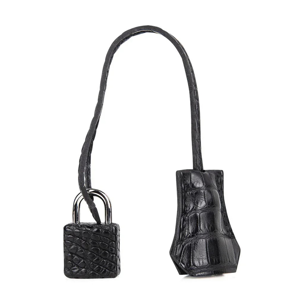 Birkin 25 HSS Bag Gris Perle / Black Matte Alligator Palladium Hardware