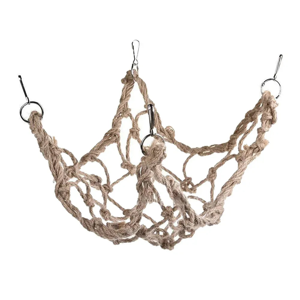 Birds Swing Ladder Toys Hemp Rope Net Pet Parrot Birds Chew Play Climbing Ropes with Hook Pet Accesorios for Bird Indoor Toy