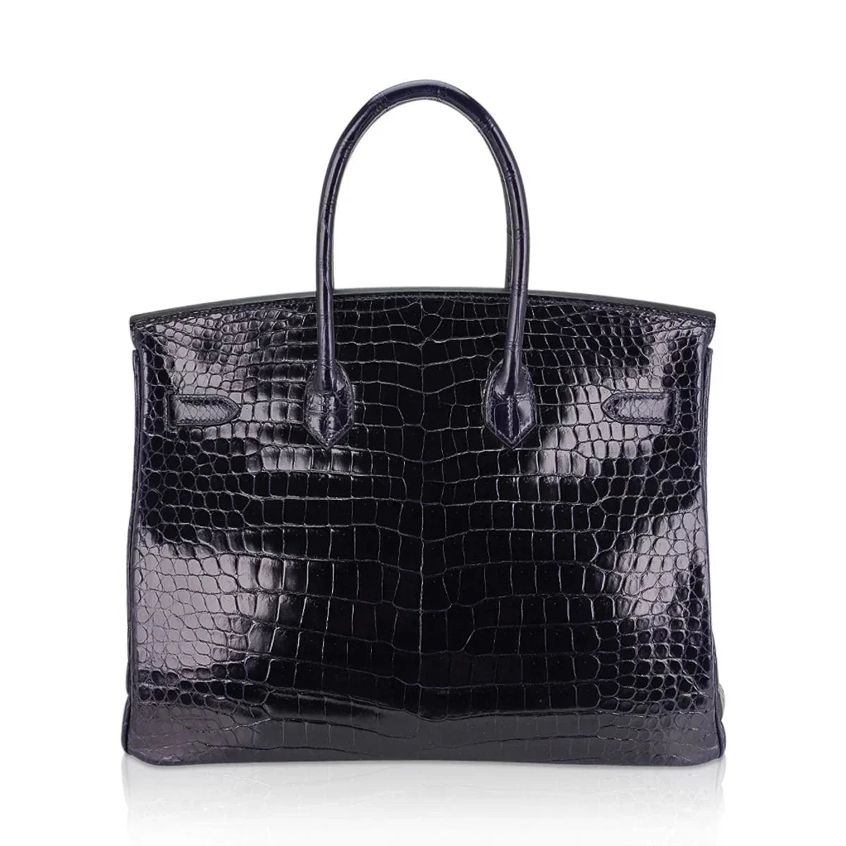 Birkin 35 Bag Blue Marine Porosus Crocodile with Palladium Hardware