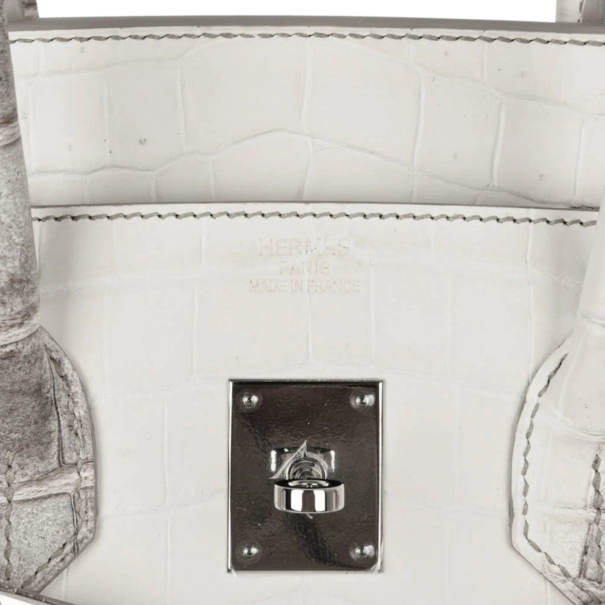 Birkin 35 Himalaya Blanc Crocodile Palladium Hardware