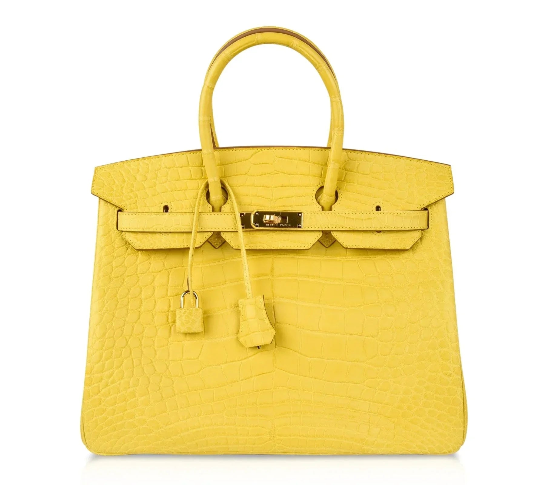 Birkin 35 Bag Matte Alligator Mimosa Gold Hardware Crazy Fabulous
