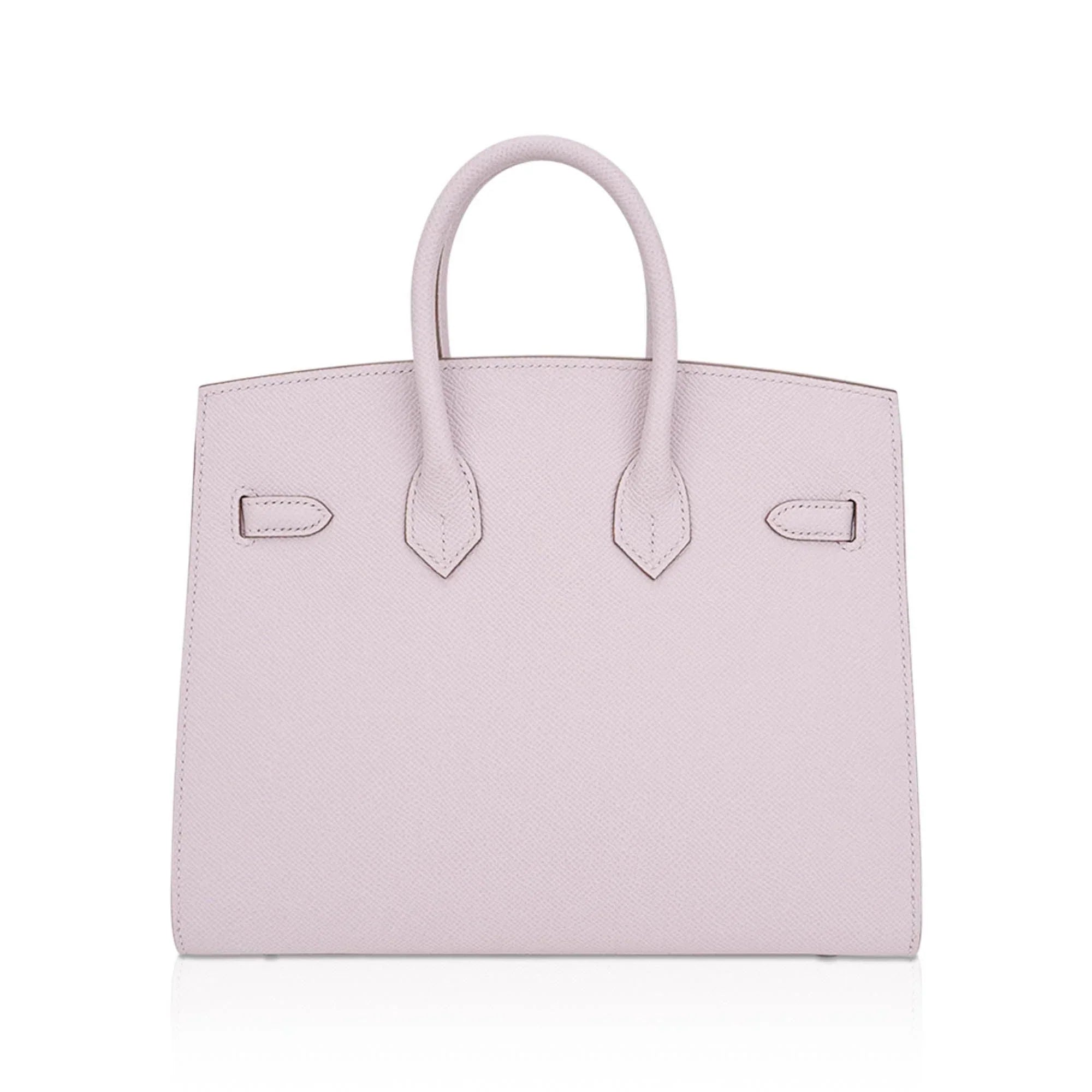 Birkin 25 Bag Sellier Mauve Pale Epsom Leather with Palladium Hardware
