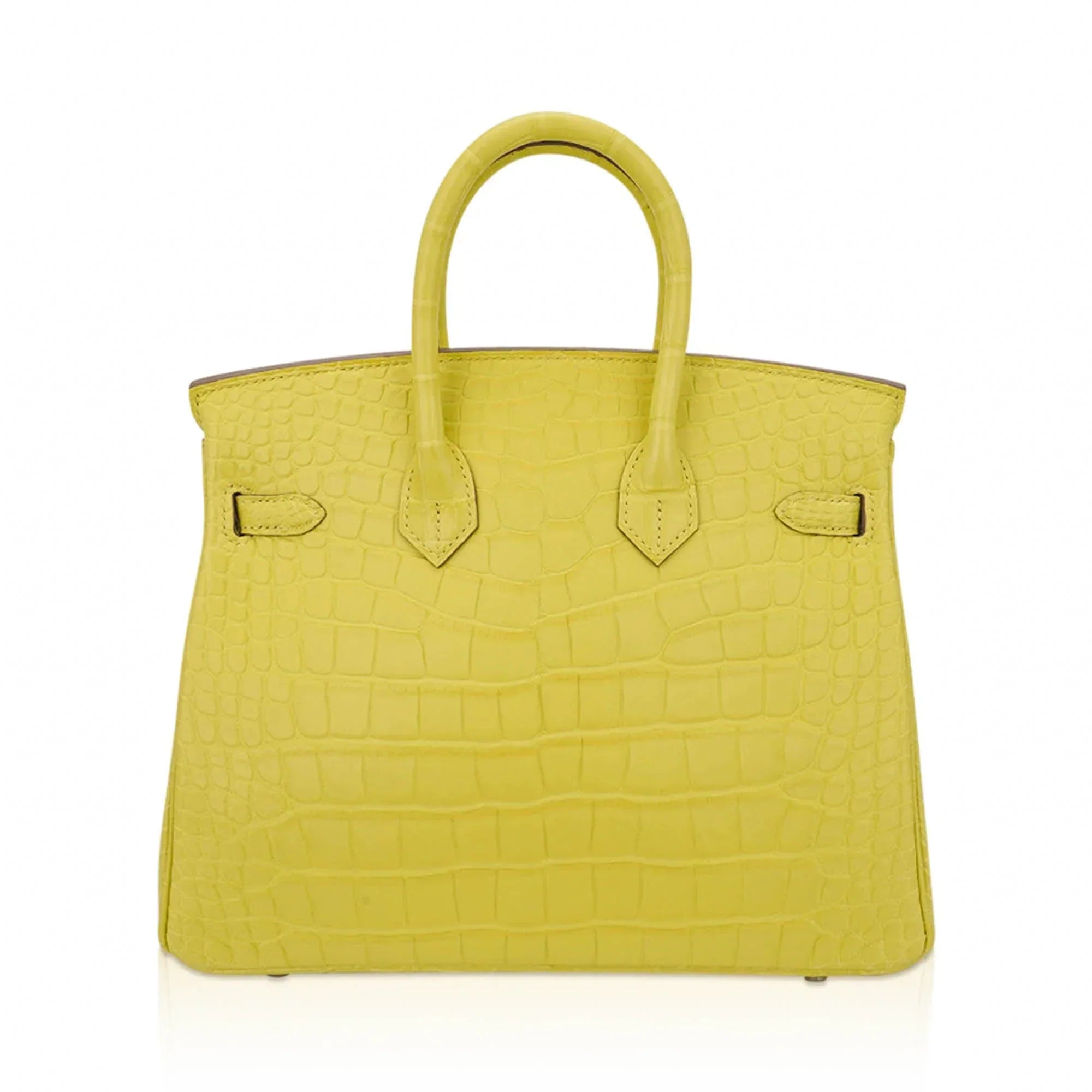 Birkin 25 Bag Lime Matte Alligator with Palladium Hardware