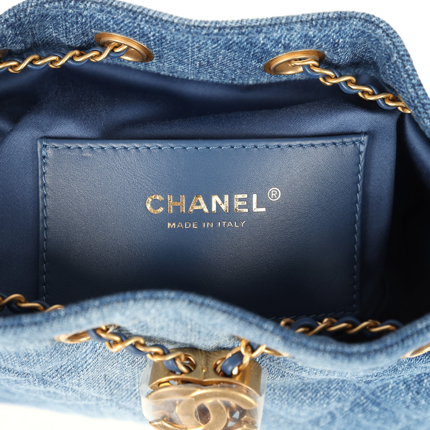 Chanel Mini 25 Hobo Bag Blue Washed Denim Antique Gold Hardware