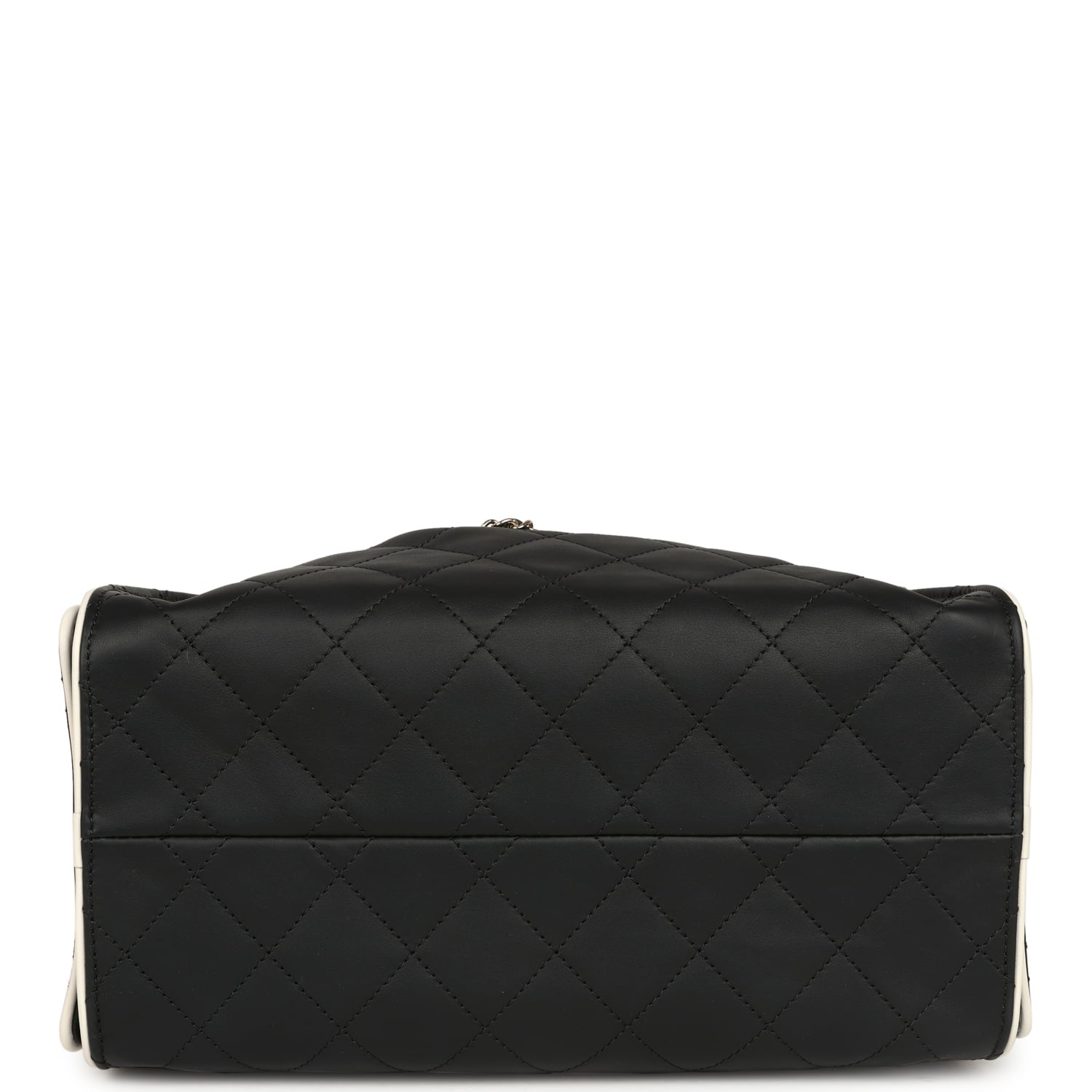 Chanel Small 25 Hobo Bag Black and White Calfskin Light Gold Hardware