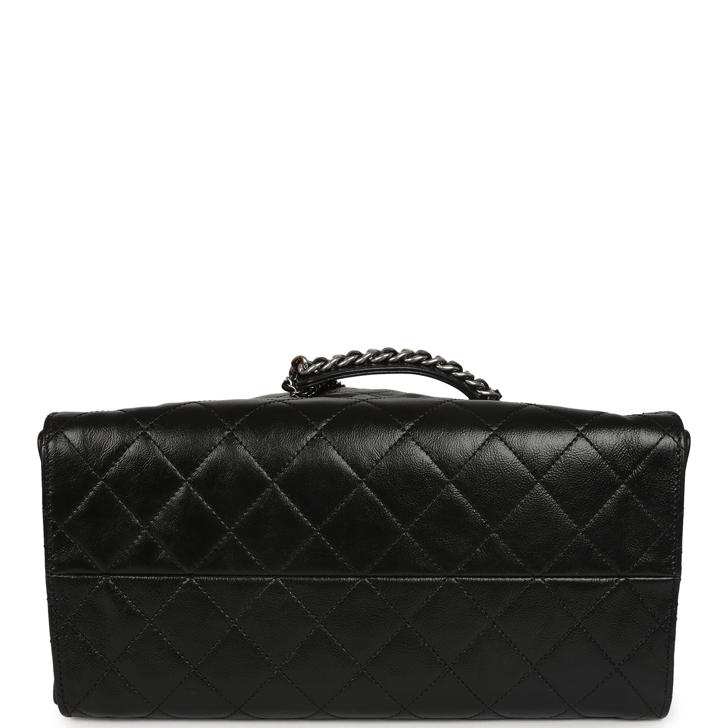 Chanel Medium 25 Hobo Bag Black Shiny Crumpled Calfskin Mixed Silver Hardware