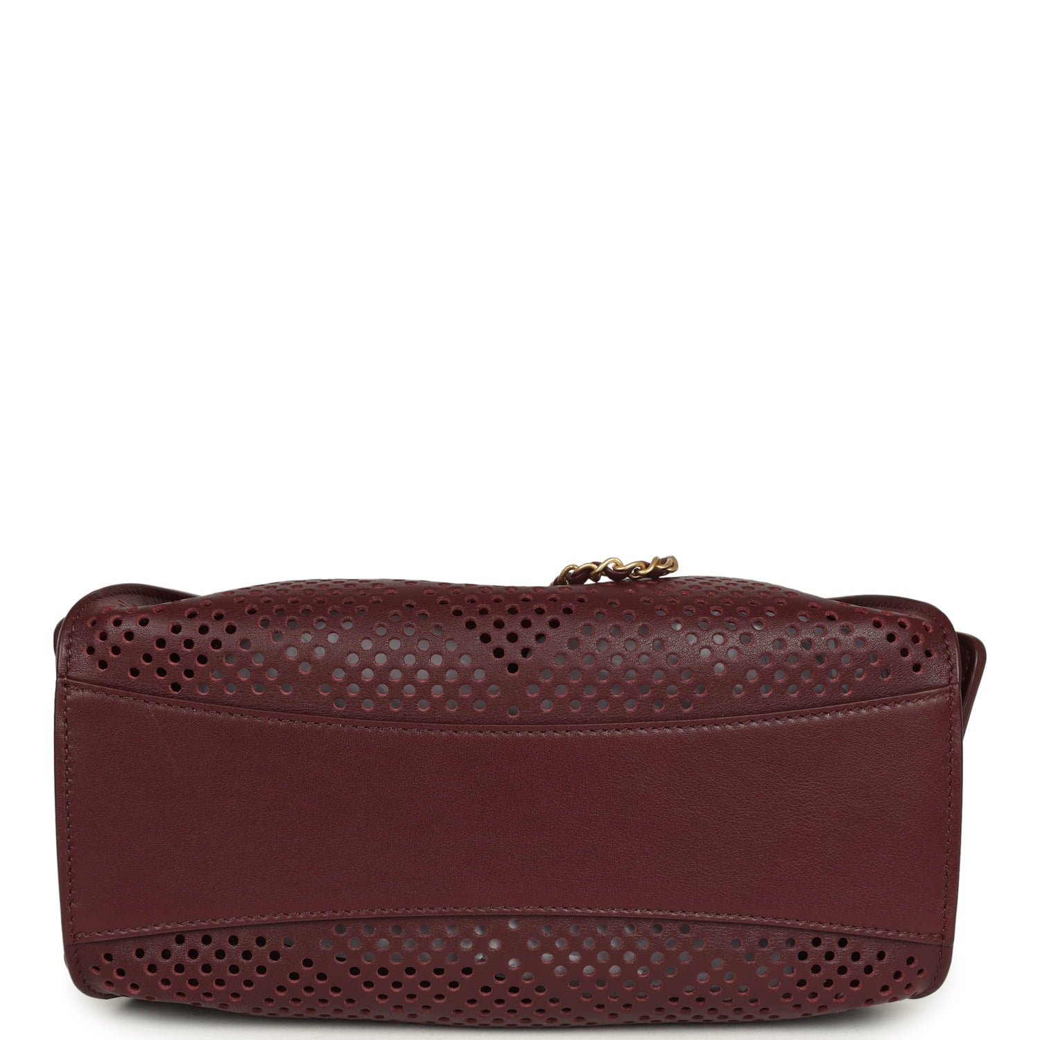 Chanel Mini 25 Hobo Bag Dark Burgundy Perforated Calfskin Antique Gold Hardware