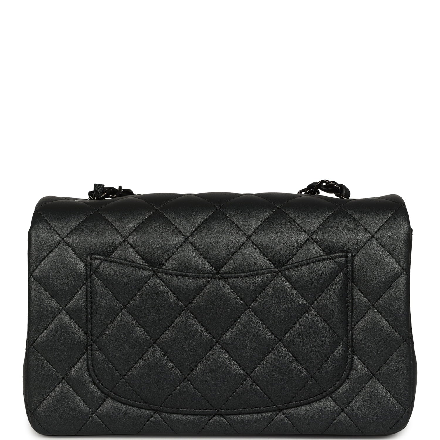 Chanel Mini Classic Rectangular Flap Bag So Black Iridescent Lambskin Black Hardware