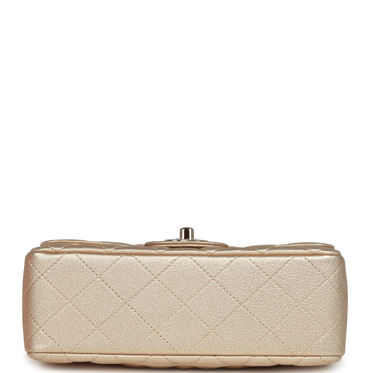 Chanel Mini Classic Rectangular Flap Bag Gold Grained Lambskin Caviar Light Gold Hardware