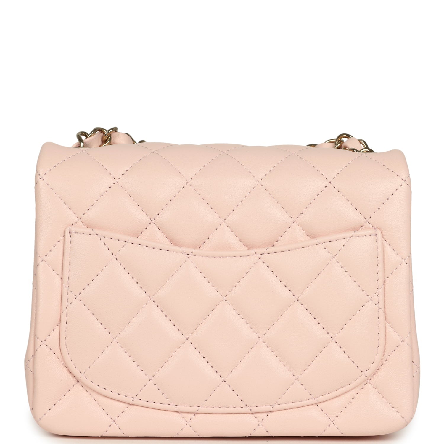 Chanel Mini Classic Square Flap Bag Pink Lambskin Gold Hardware