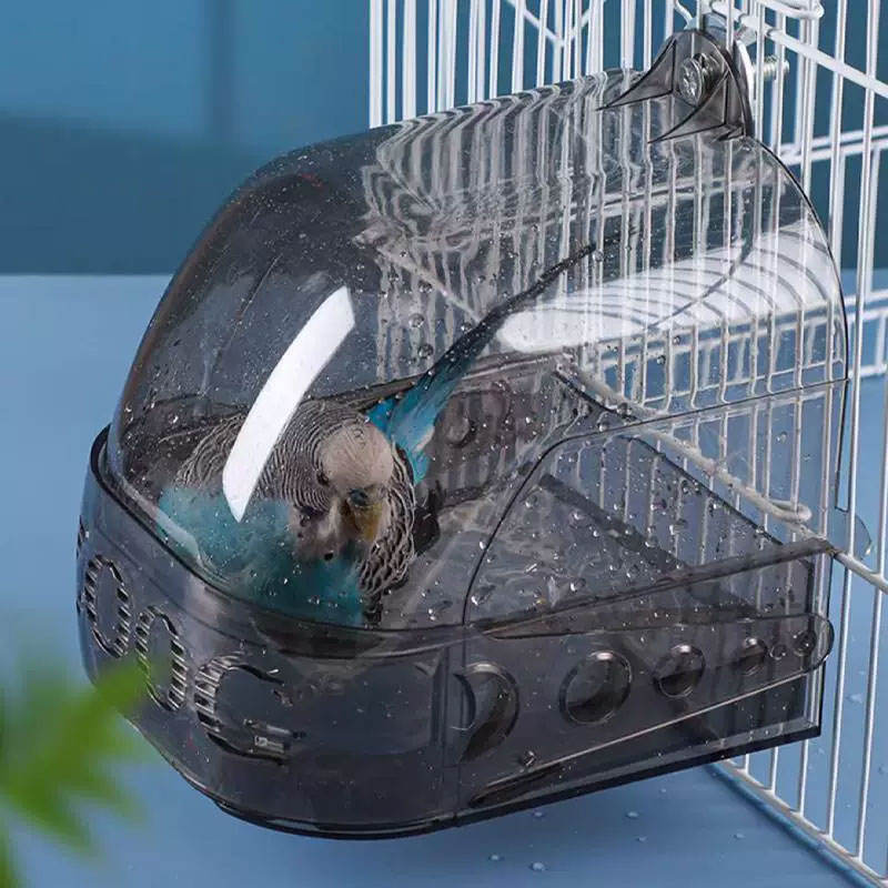 Simple Comfortable Bird Bath Box, Detachable Reusable Plastic Bathtub for Parrots