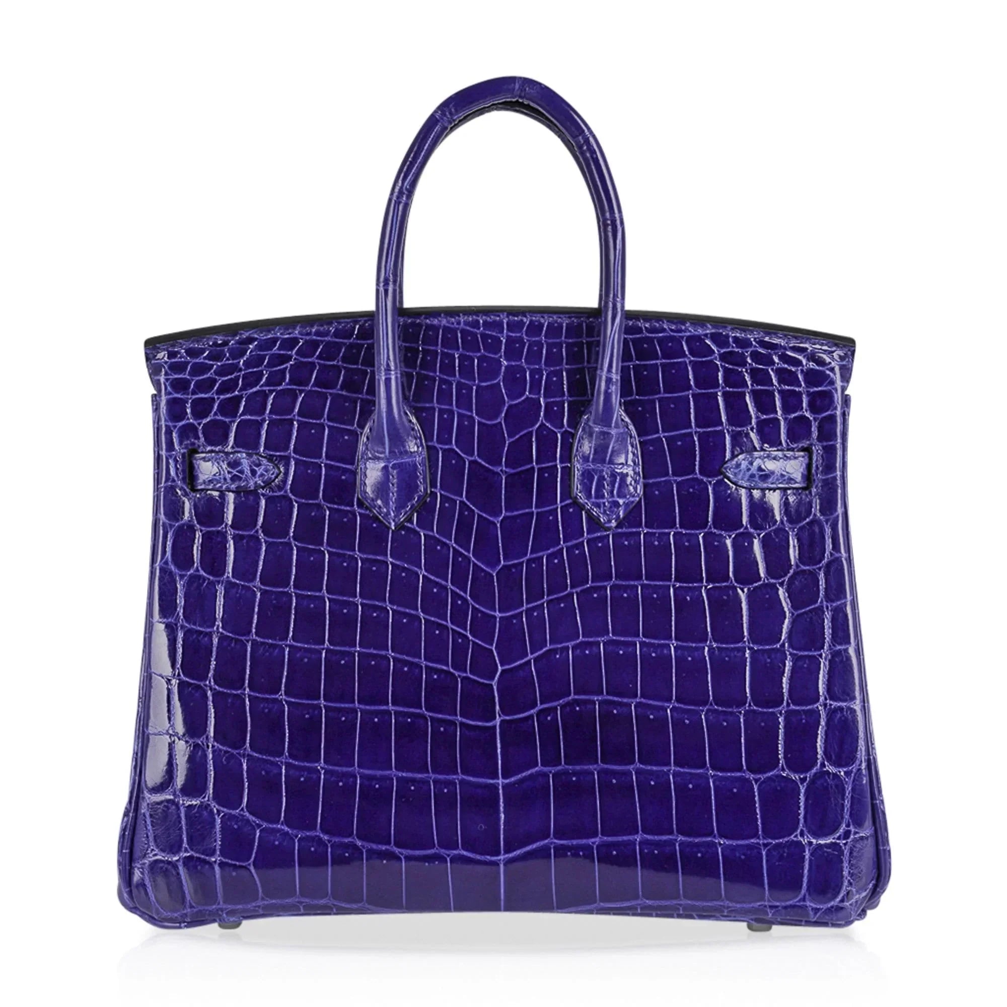 Birkin 25 Bag Blue Electric Crocodile Vivid Jewel Palladium Hardware