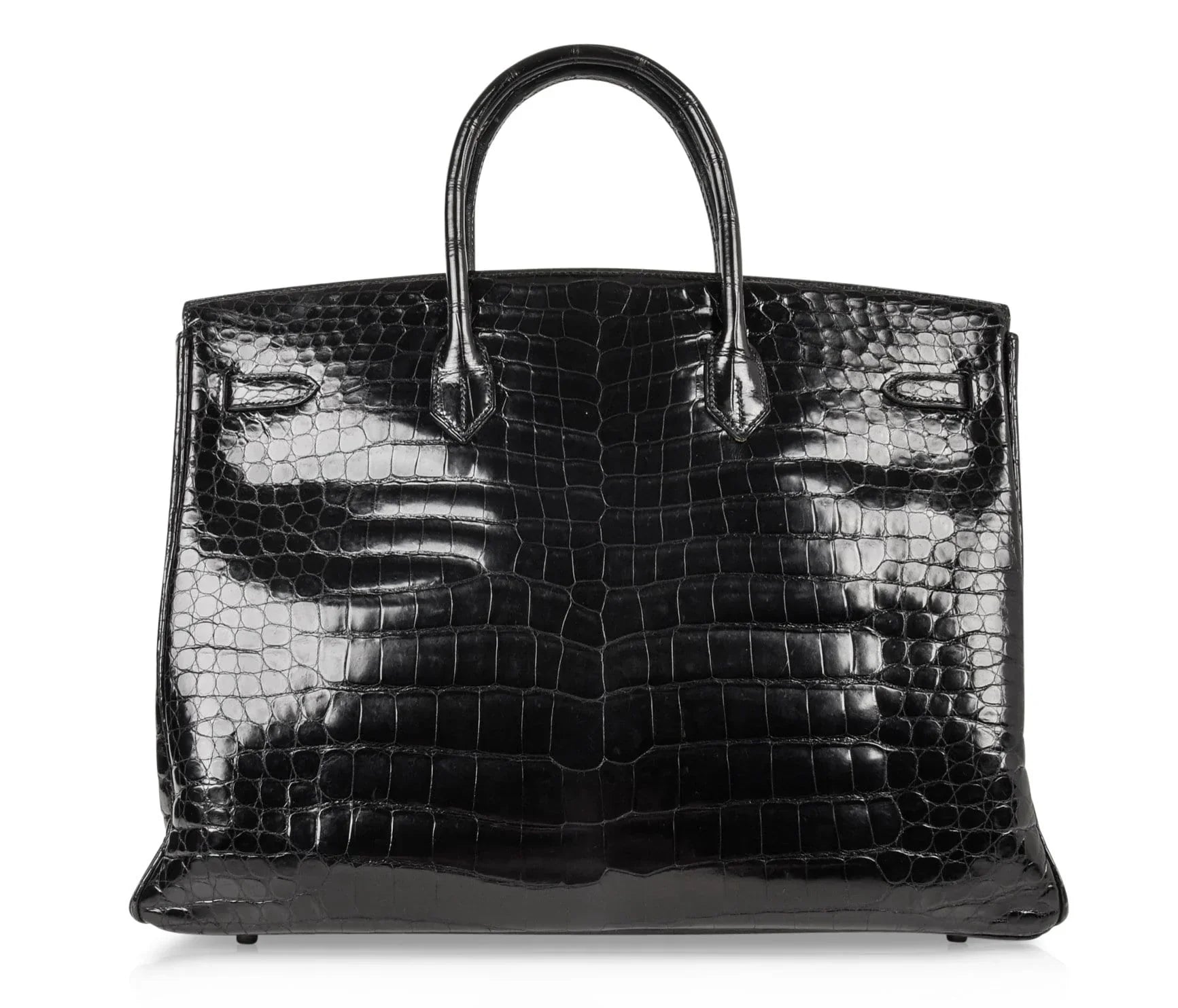 Birkin 40 Bag Black Porosus Crocodile Palladium