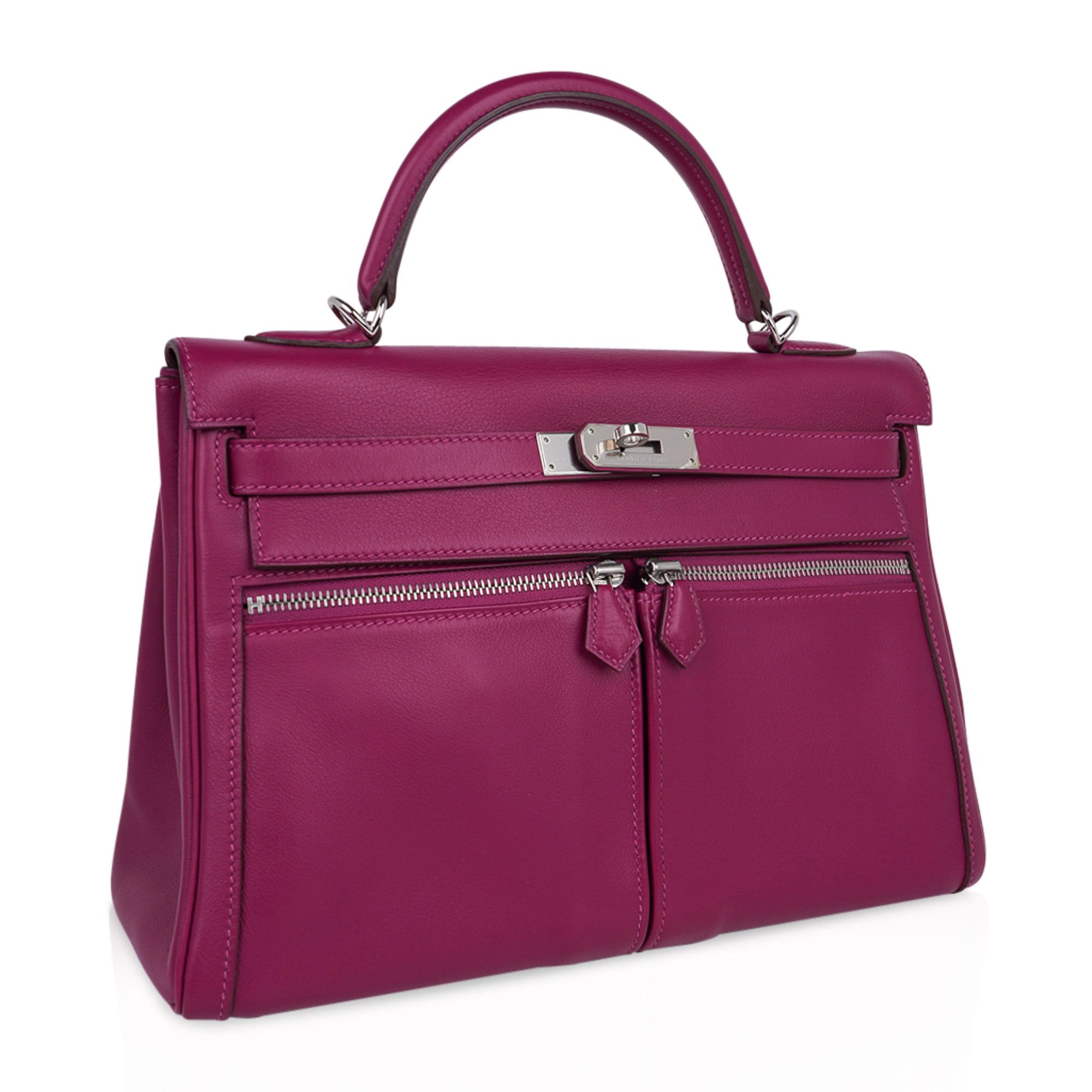Limited Edition Kelly 32 Lakis Bag Tosca Swift Leather with Palladium Hardware