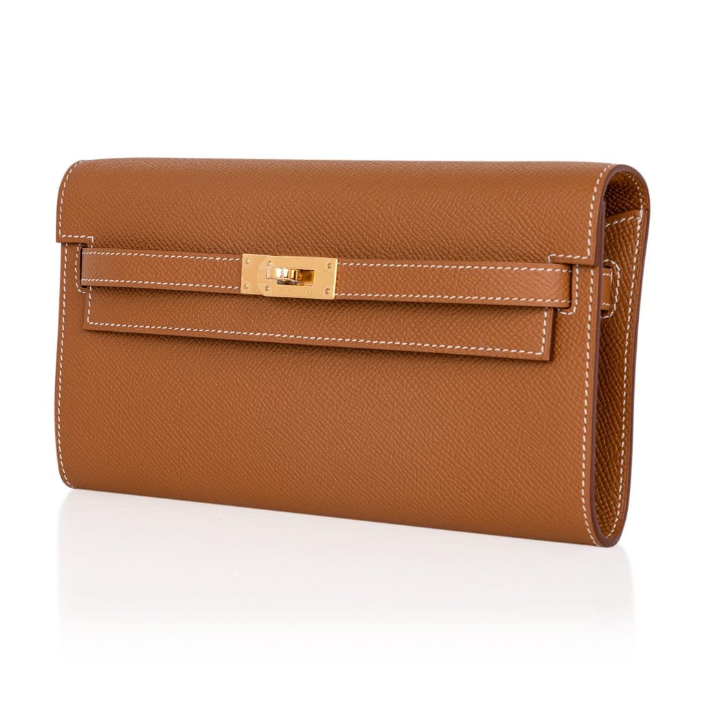 Kelly Classique To Go Wallet Gold Epsom Gold Hardware New w/Box
