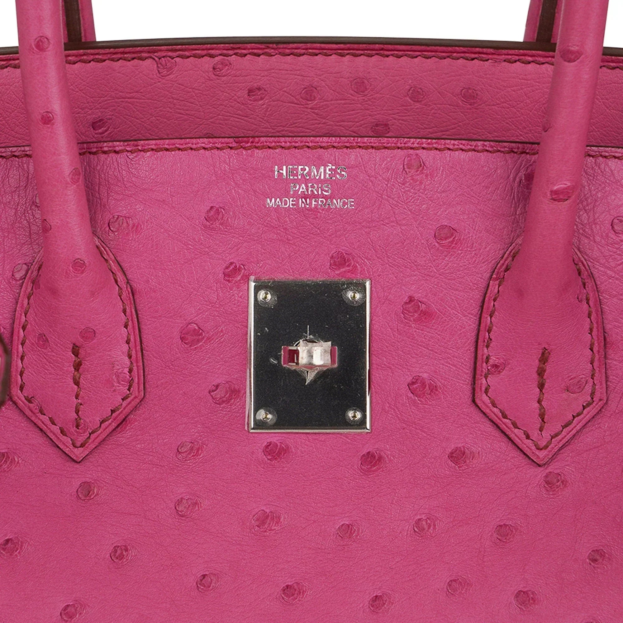 Birkin 35 Bag Fuchsia Ostrich Palladium Hardware