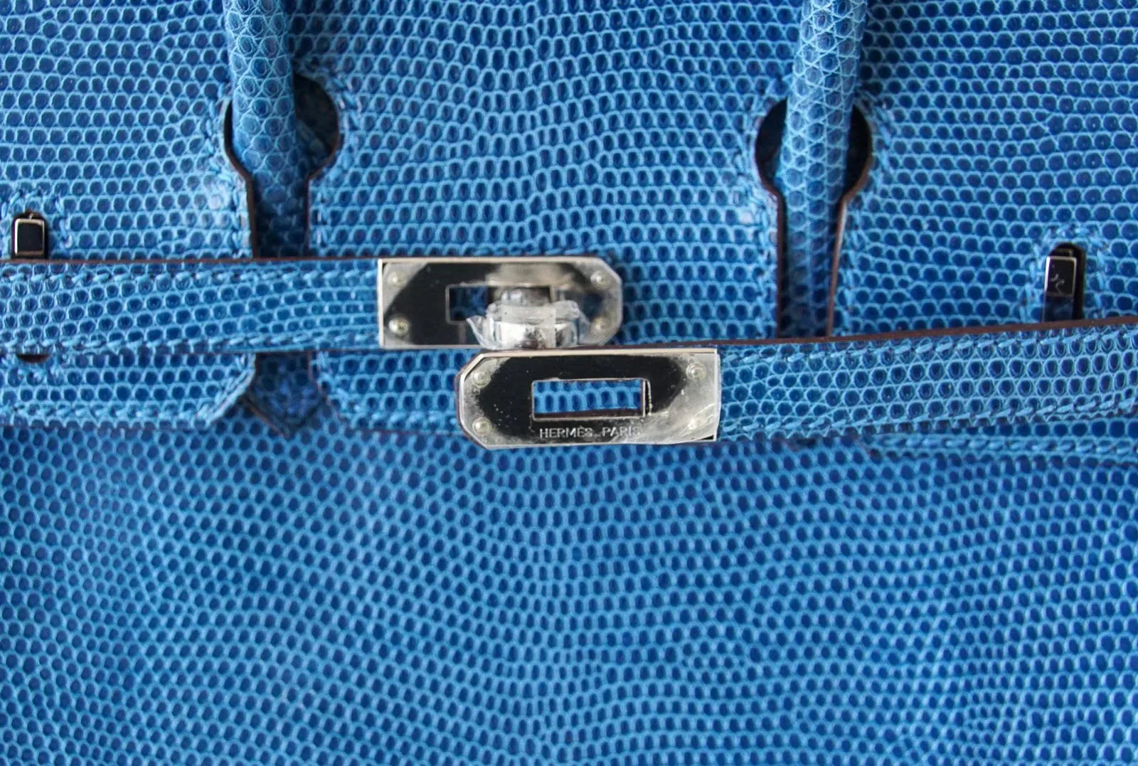 Birkin 25 Bag Mykonos Very Rare Lizard Palladium Hardware