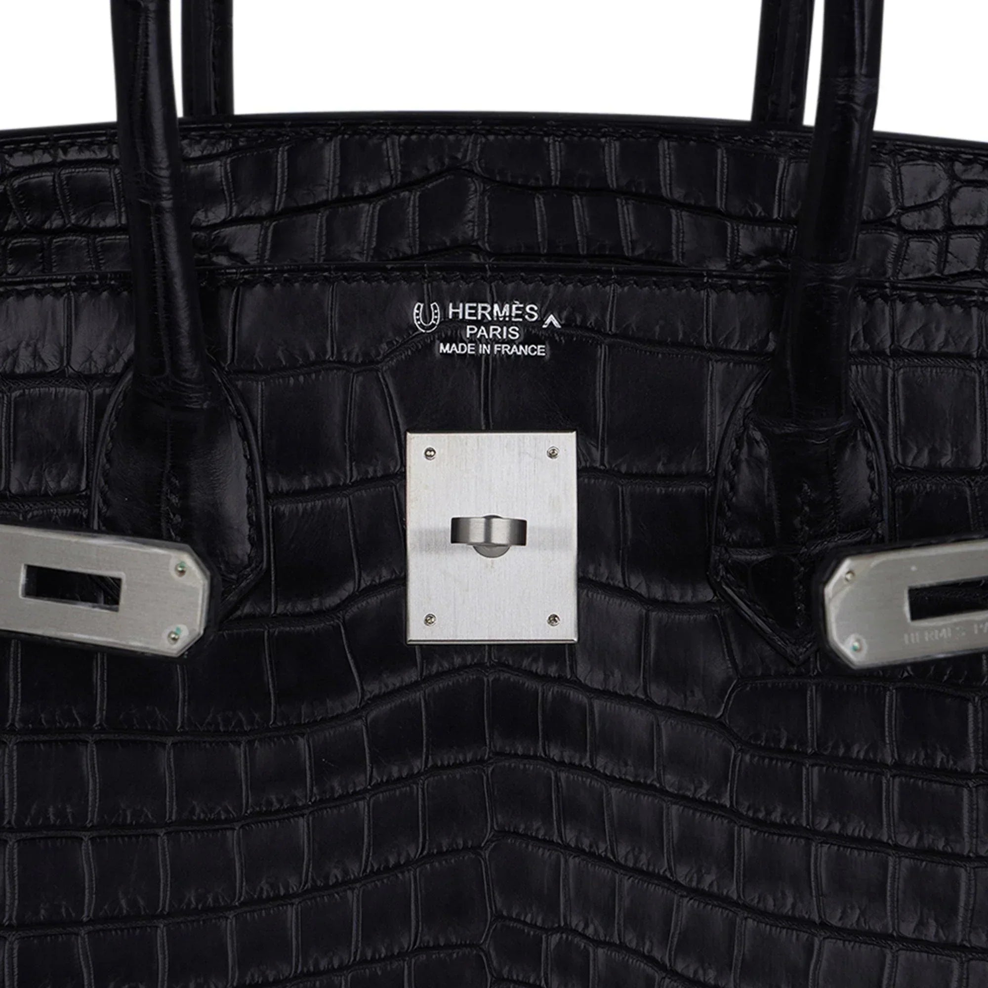 Birkin HSS 30 Matte Porosus Crocodile Black / Rose Pourpre Bag