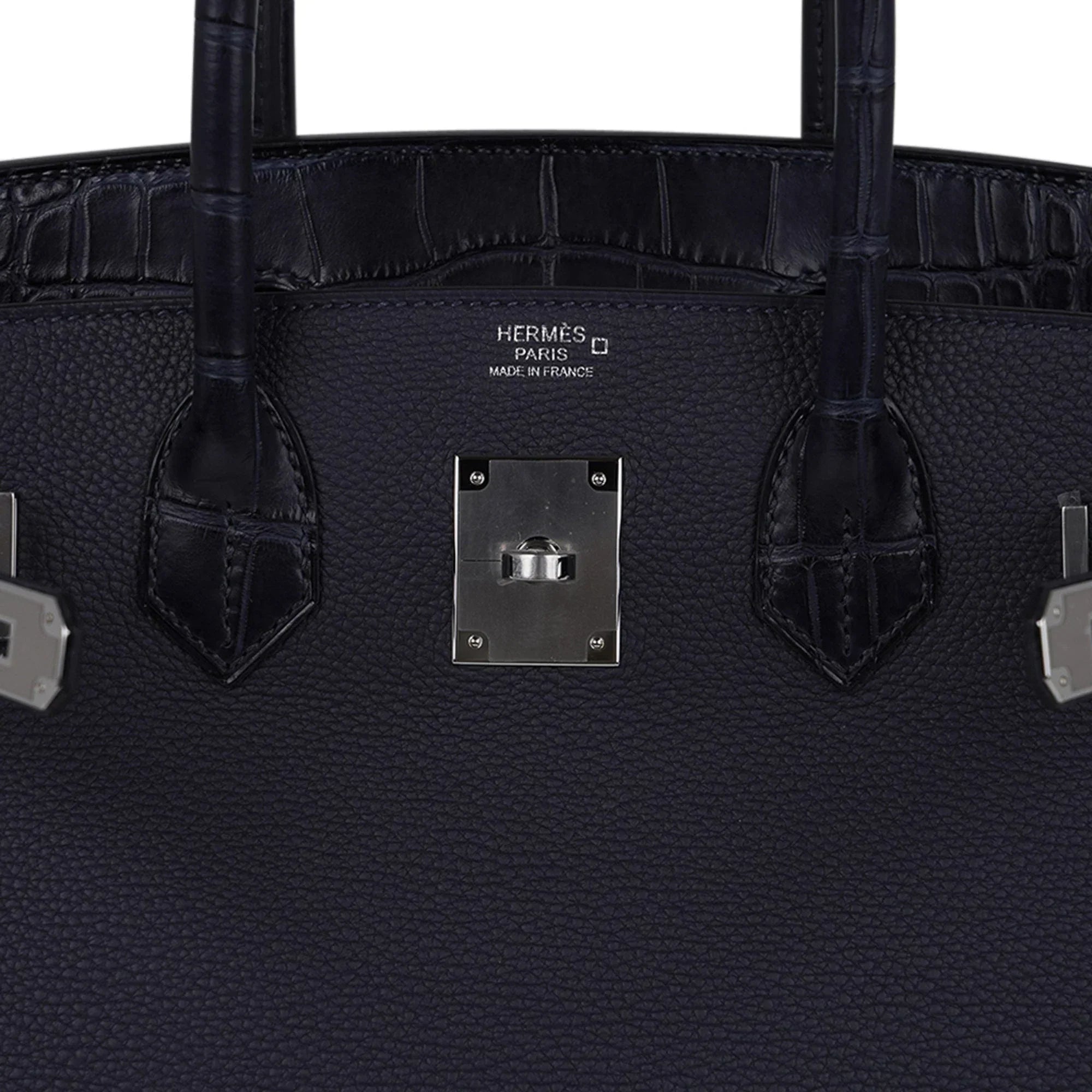 Birkin 30 Touch Blue Indigo Matte Alligator Bag Palladium Hardware