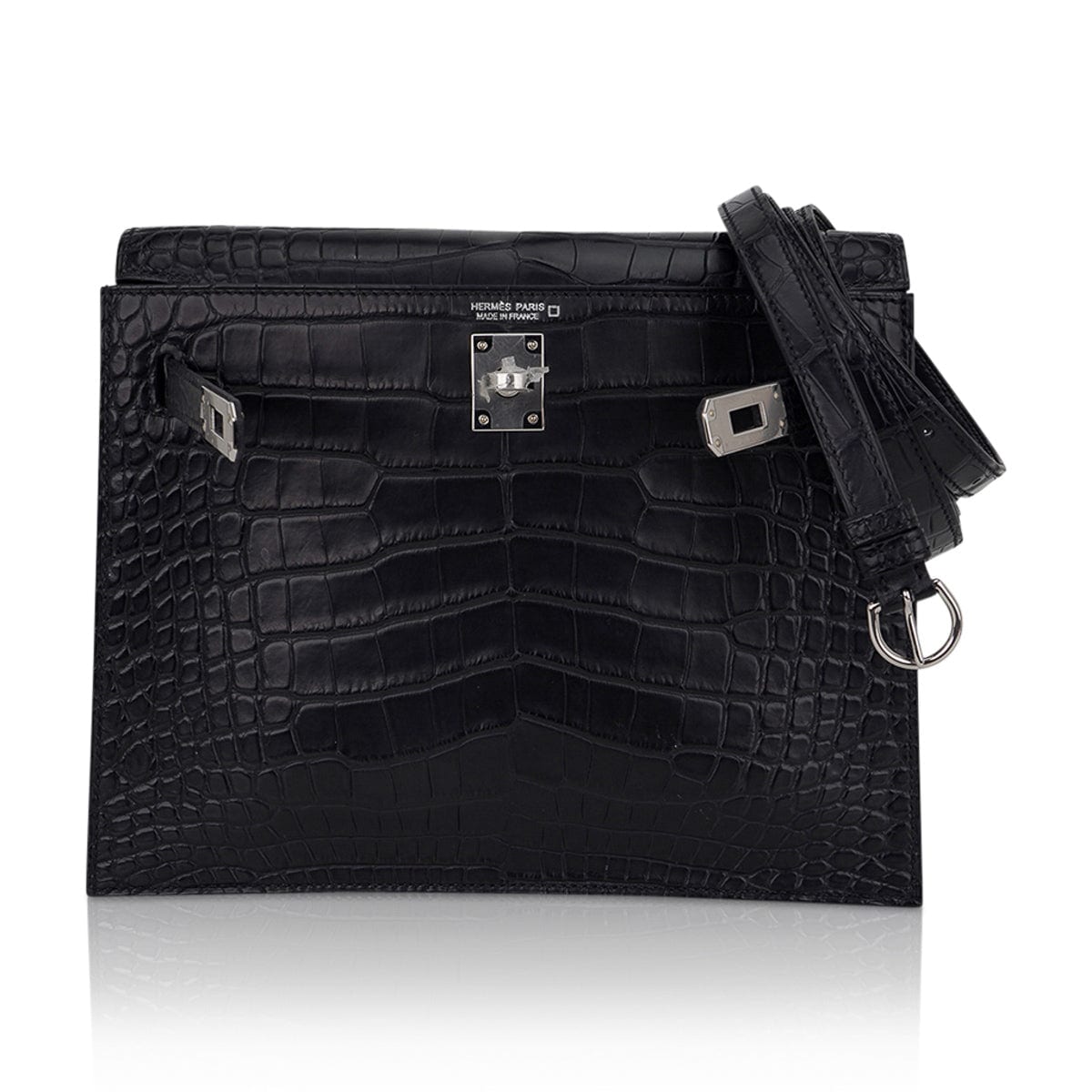 Limited Edition Kelly Danse Bag Matte Black Crocodile