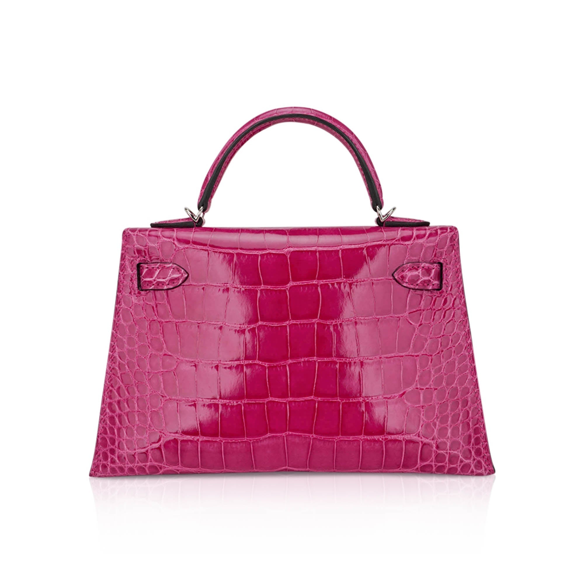 Limited Edition Mini Kelly 20 Sellier Rose Scheherazade Alligator Bag Palladium Hardware