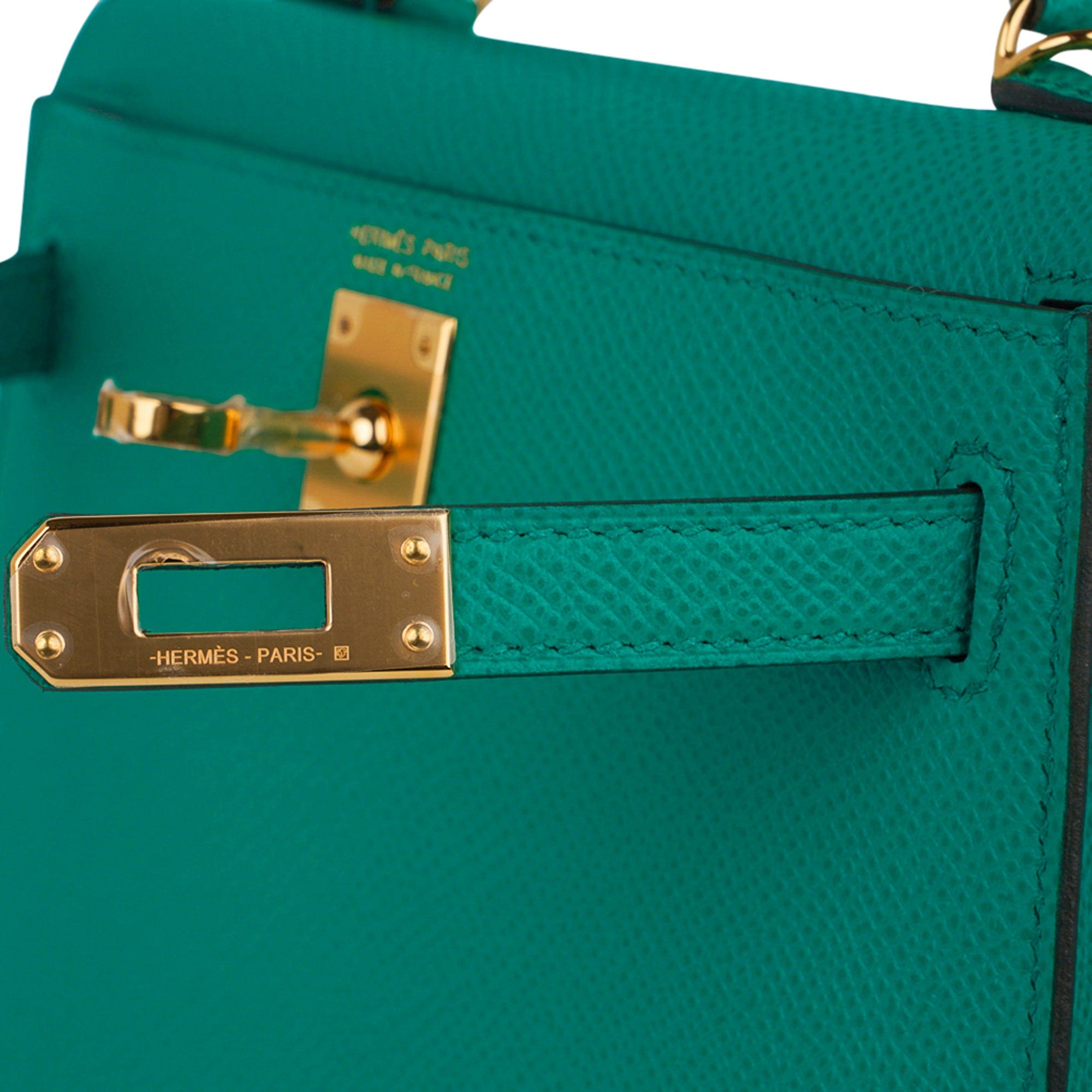 Kelly 20 Mini Sellier Bag Jade Epsom Leather Gold Hardware New w/Box