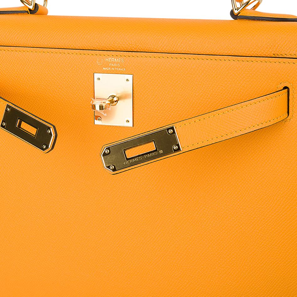 Kelly Sellier 28 Bag Jaune D’Or Epsom Leather Gold Hardware